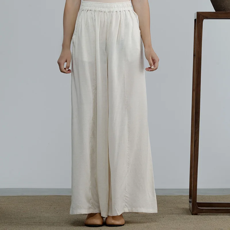 Одежда для чая широкие брюки с высокой талией Длинные свободные повседневная