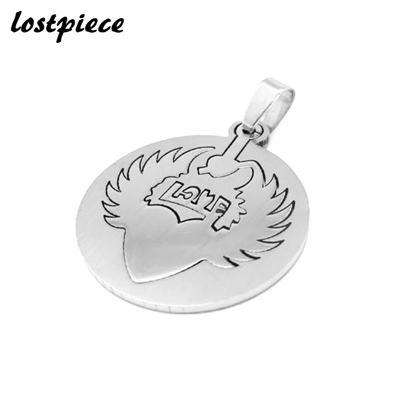 Lostpiece 2018 Новый Серебряный Цвет Нержавеющая сталь крыла ангела кулон сердце