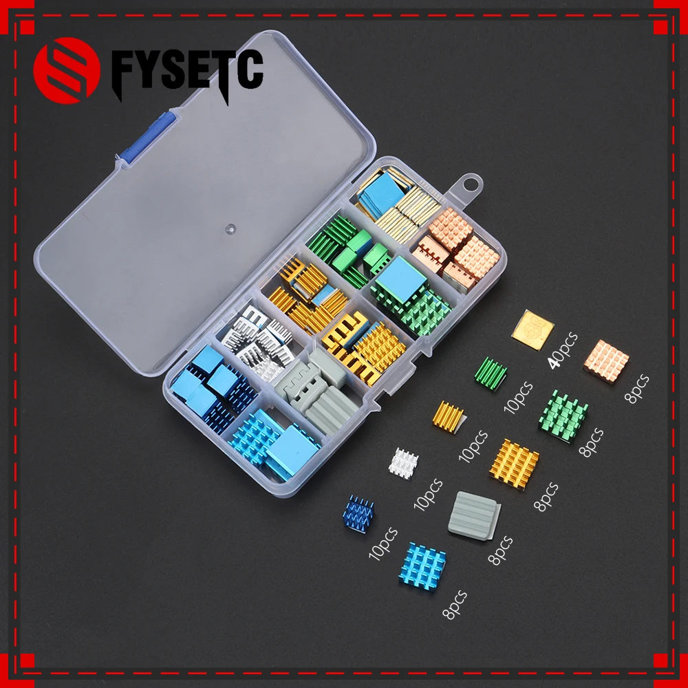 80 шт./компл. Raspberry Pi 3 Model B + теплоотвод алюминий медь с логотипом охлаждающая