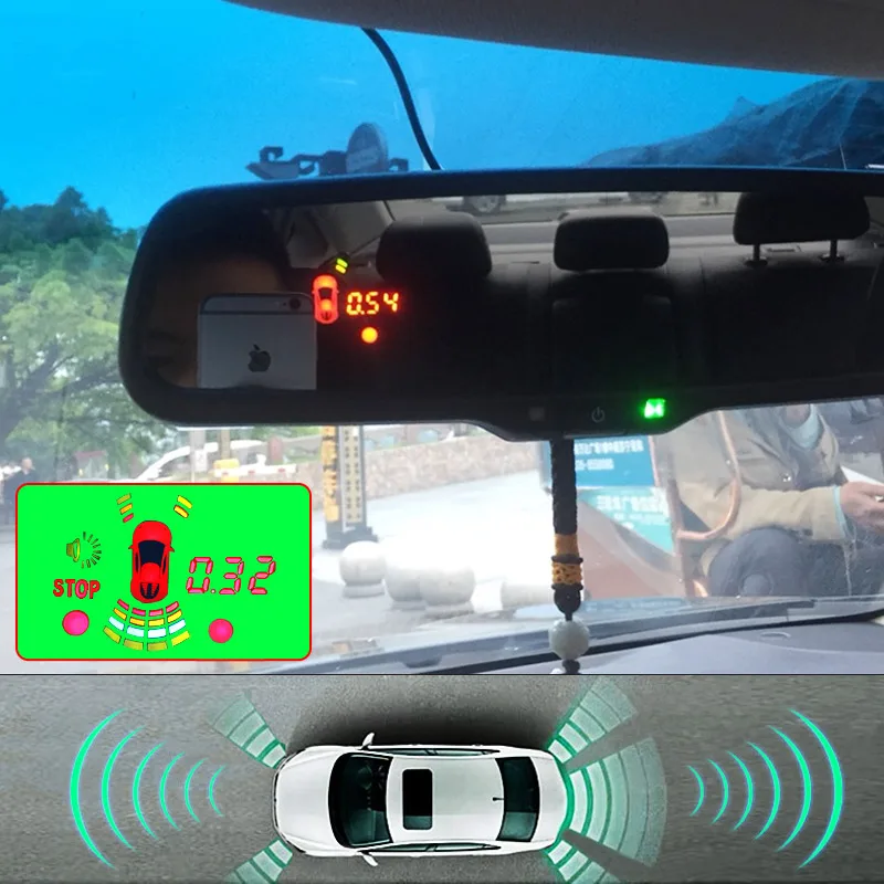 Кронштейн для салона автомобиля зеркало заднего вида монитор с передним задним датчиком парковки 8 шт. 22 мм радар сенсор s