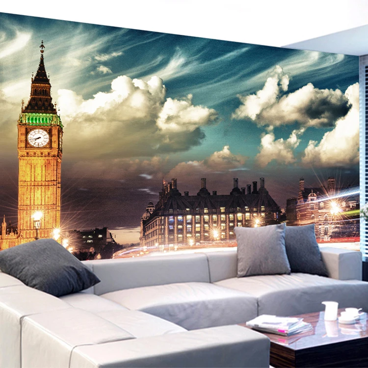Night City Building Big Ben 3d Papel Mural Wallpaper Wall Photo Murals for Living Room Sofa Background | Обустройство дома