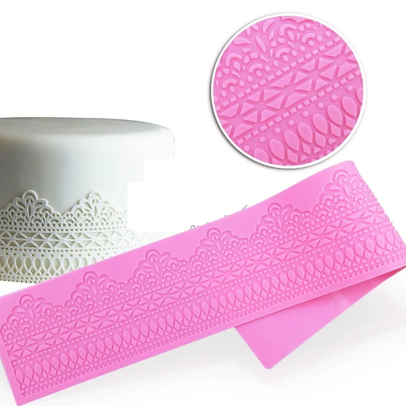 

Mom&Pea GX137 Free Shipping Silicone Lace Mold Big Size Cake Decoration Fondant Cake 3D Mold Food Grade Silicone Mould