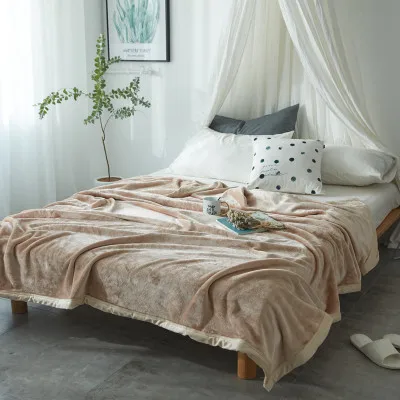 

LYN&GY New High Density Solid Super Soft Flannel Blanket on for the Sofa/Bed/Car Portable Plaids Bedspread Cover
