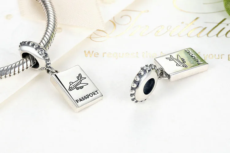 Fit Pandora браслет серебро 925 синяя эмаль земля подвеска в виде самолета S925 мир путешествия путешествие пилот истребитель бисер
