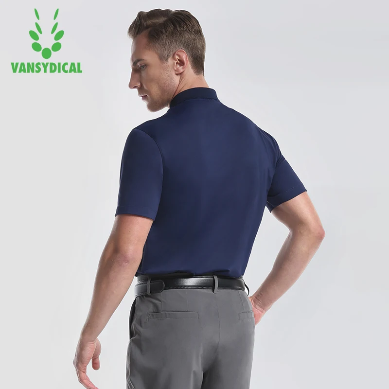Vansydical мужские рубашки гольф короткий рукав теннис дышащий Glof Training поло летние