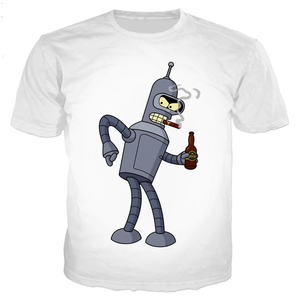 07 Новая классическая футболка с героями мультфильмов Futurama, мужская и женская футболка с 3D принтом, новинка, модная футболка в стиле хип-хоп, уличная одежда, повседневные летние топы - Цвет: 07
