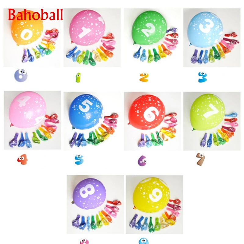 

100pcs 12inch 0-9 Number Latex Balloons 1st Birthday Party Decoration Kids Ballons DIY Inflatable Air Balls Wedding Party Supply