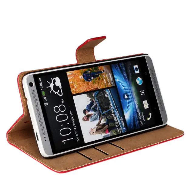 Genuine Leather Case For HTC One MAX T6 Book Wallet Style Magnetic Design With Card Slot Flip Stand Phone Cover Shell Skin |