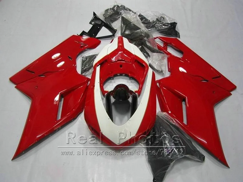 Bodywork ABS plastic fairing kit for Ducati 848 1098 1198 07 08 09 10 11 dark red black fairings set 848 1198 2007-2011 AS32
