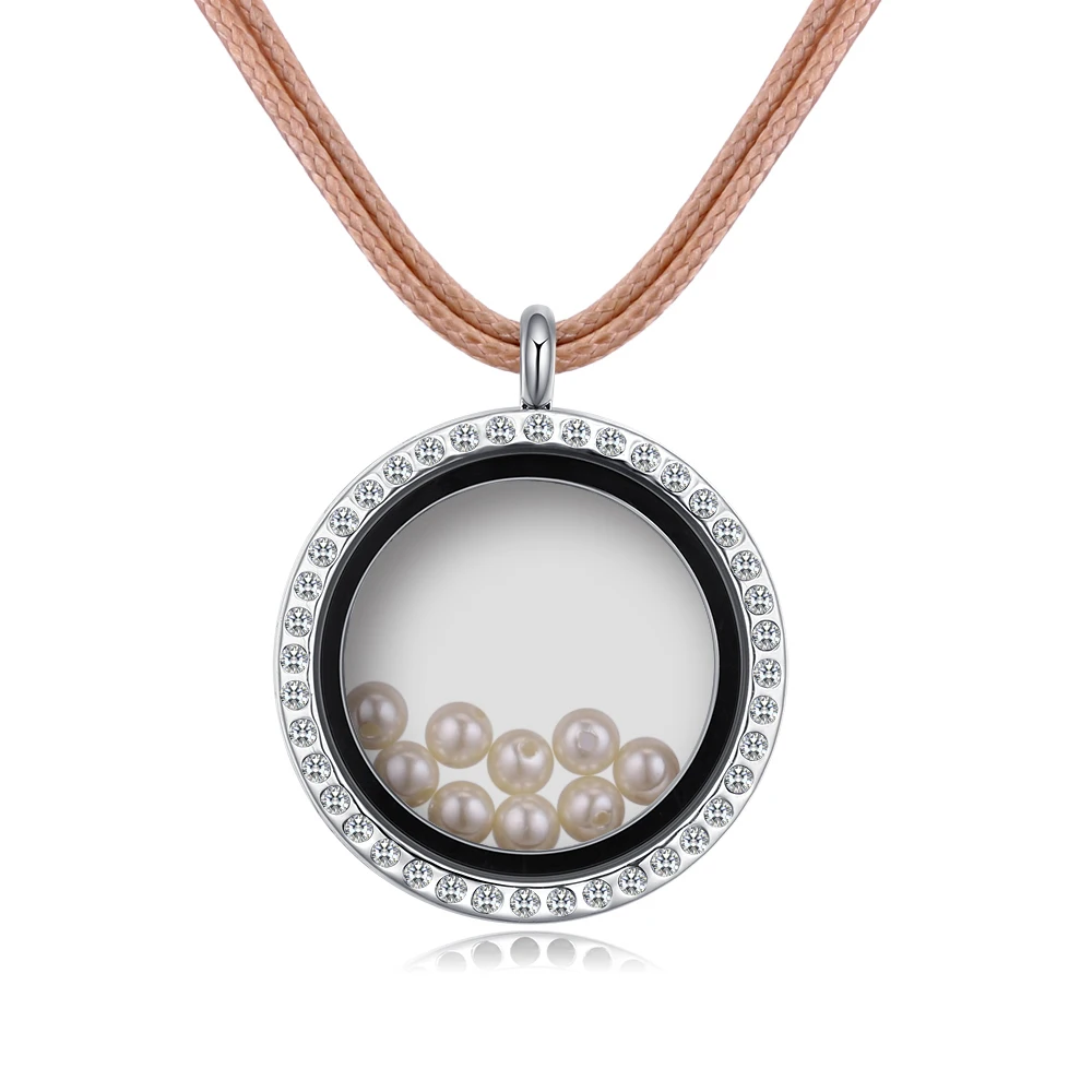 TrinketSea Trendy Crystal Locket Pendants &amp Necklaces For Women Rope Chain Magnet Round Choker Fashion Jewelry | Украшения и
