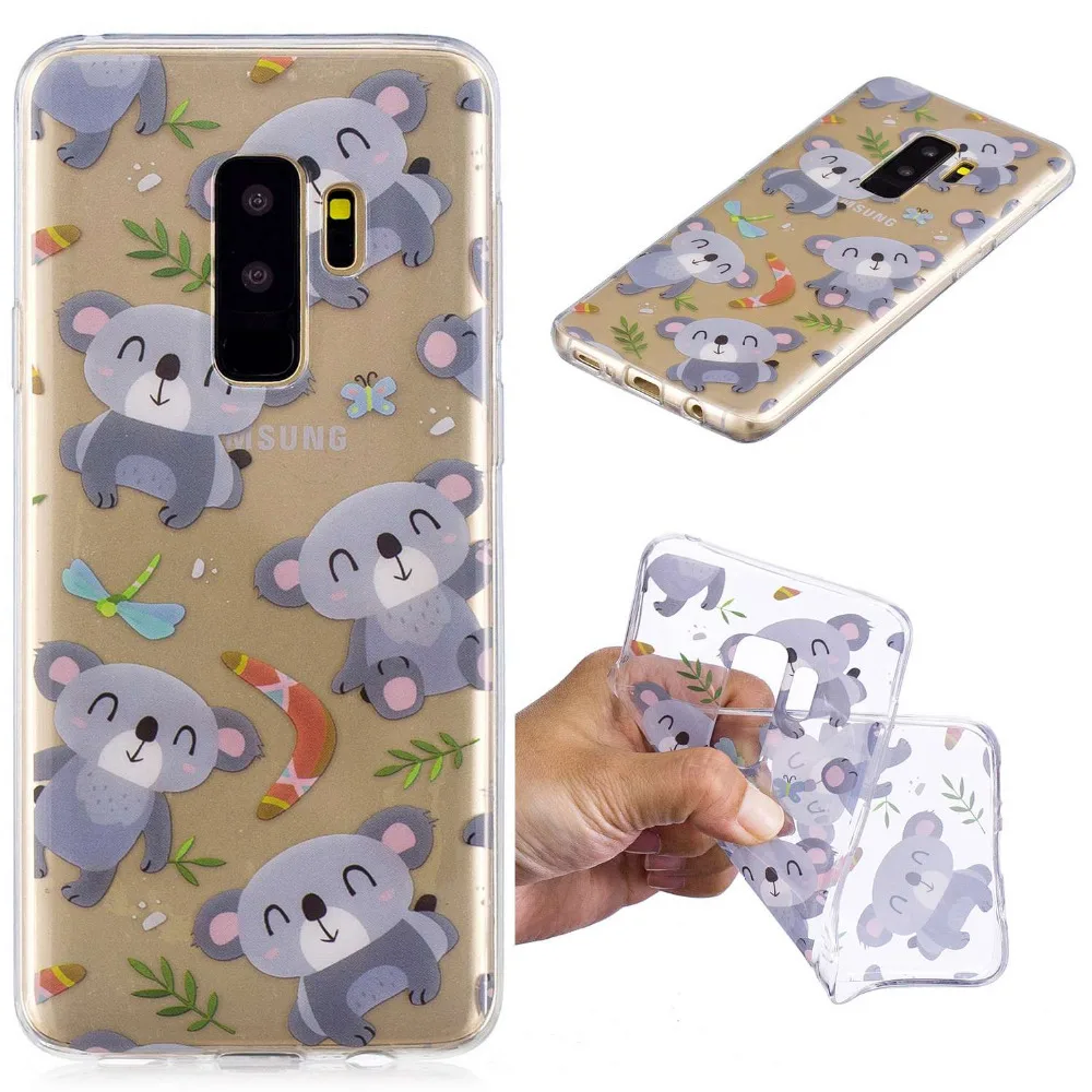 cat penguin Doughnut cactus panda flowers Icecream cartoon Painted phone case For Samsung S9 Plus high Quality TPU cover shell |