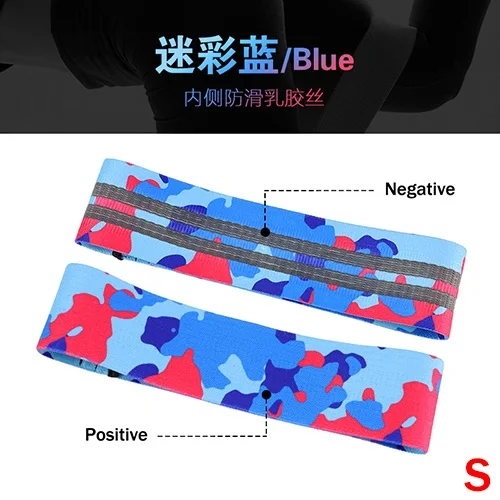 Camouflage blue S Напечатанный узор, Эспандеры для бедер, для упражнений на ноги, эластичные ленты для фитнеса, спортзала, йоги, растяжки, тренировки, оборудование для тренировок - Цвет: Camouflage blue S