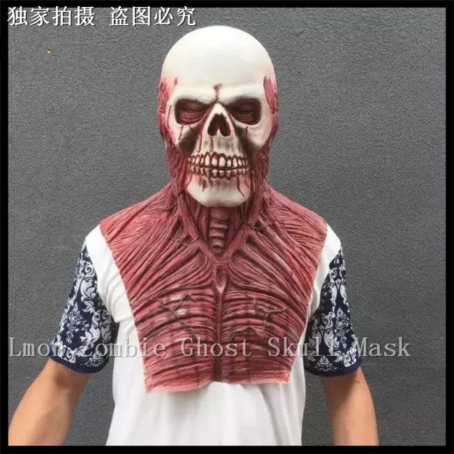 Top Quality 100% Latex Halloween Cosplay Devil Mask Zombie Scary Fancy Dress Adult Costume Full Head and Neck Ghost | Дом и сад