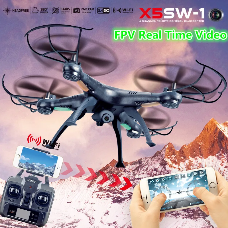 Дроны X5SW X5SW-1 WIFI Радиоуправляемый Дрон Квадрокоптер с FPV камерой HD Безголовый