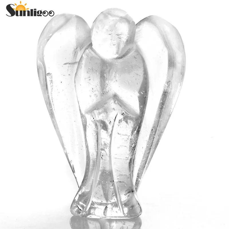 Sunligoo 7 Чакра Исцеляющие кристаллы острый маятник Dowsing карманный ангел статуэтка