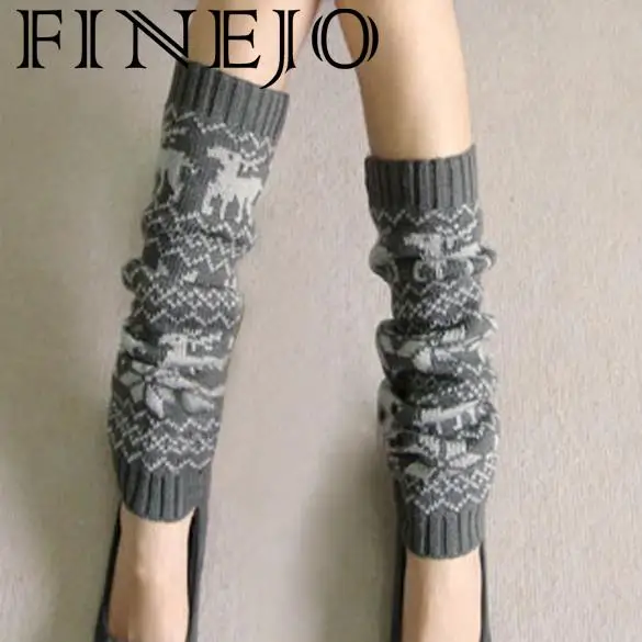 FINEJO женские вязаные шерстяные чулки гетры осень-зима теплая повязка длинные