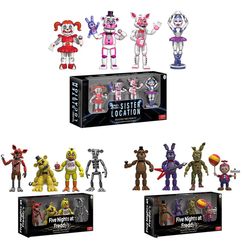 FNAF Five Nights At Freddy's Bonnie Foxy Freddy Fazbear медведь ночь Фредди кукла игрушки экшн-фигурка игрушка с коробкой