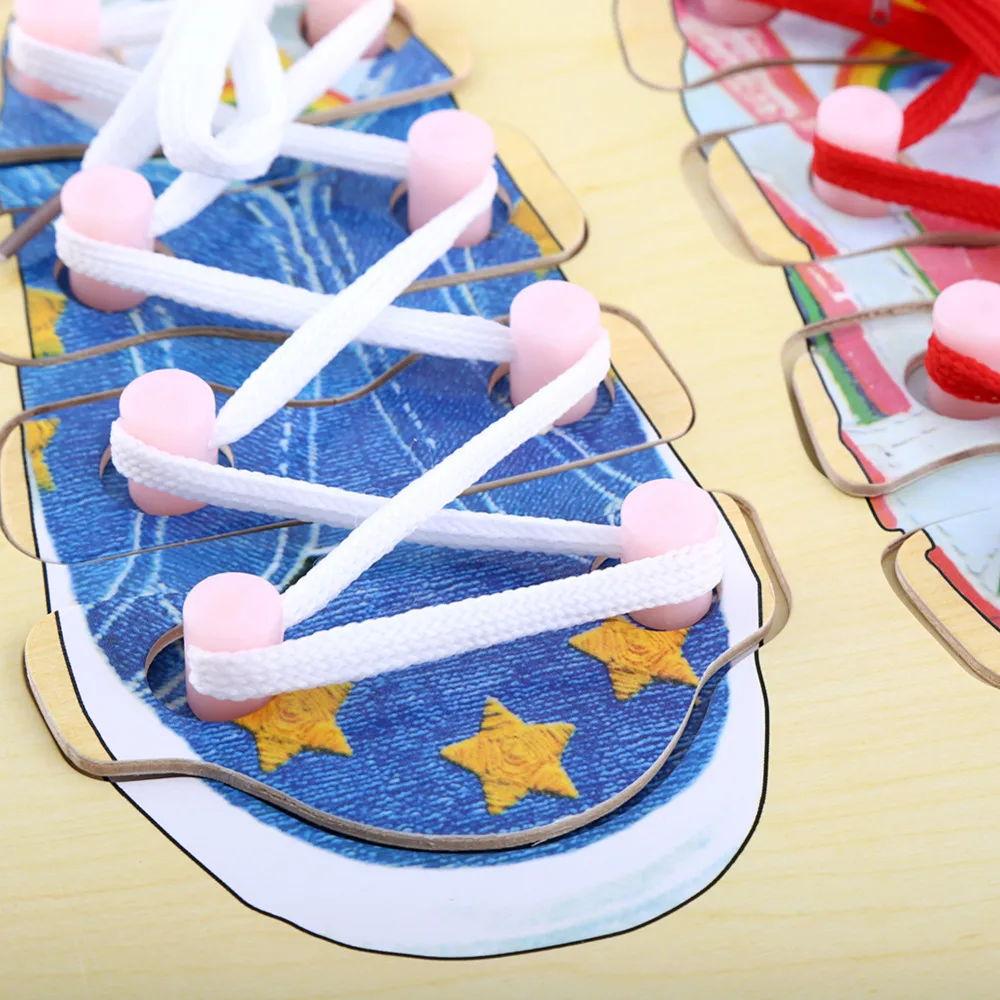 Детские игрушки деревянная игрушка для галстука шнуровка доска нарезания резьбы