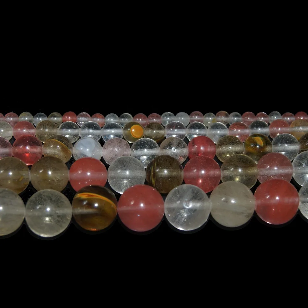 

Wholesale Natural Watermelon Crystal Glass Beads 4 6 8 10 12 MM Pick Size For Jewelry Making DIY Bracelet Necklace Material