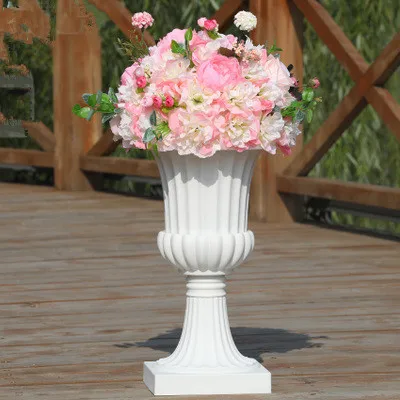 New road lead simulation flower ball wedding supplies wedding scene layout silk flower T stage Roman column decoration flower - Color: A