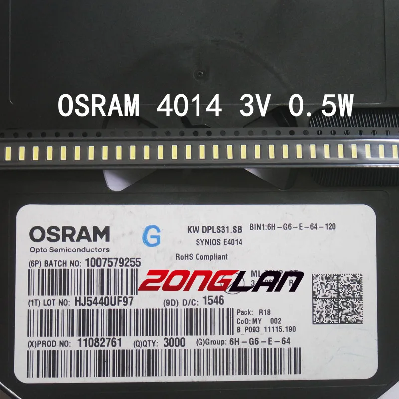 100 шт. OSRAM SYNIOS E4014 LED подсветка светодиоды средней мощности 0 5 Вт 3В 4014 холодный