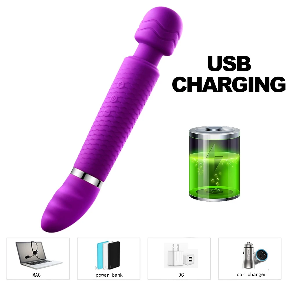 Двойной фаллоимитатор с usb зарядкой 12 режимов вибратор для точки G
