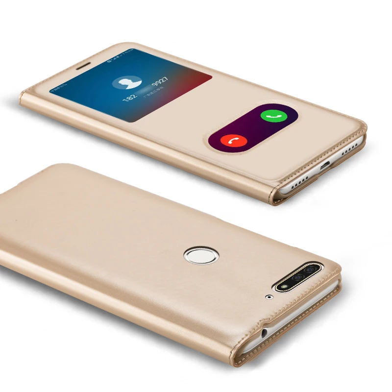 Чехол для Huawei Honor 7C 5 7 дюйма Роскошный чехол из искусственной кожи с откидной