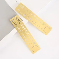 templates ruler brass english alphabets stencils and arabic numerals stencils with symbols for drawing bookmarks 13x3cm