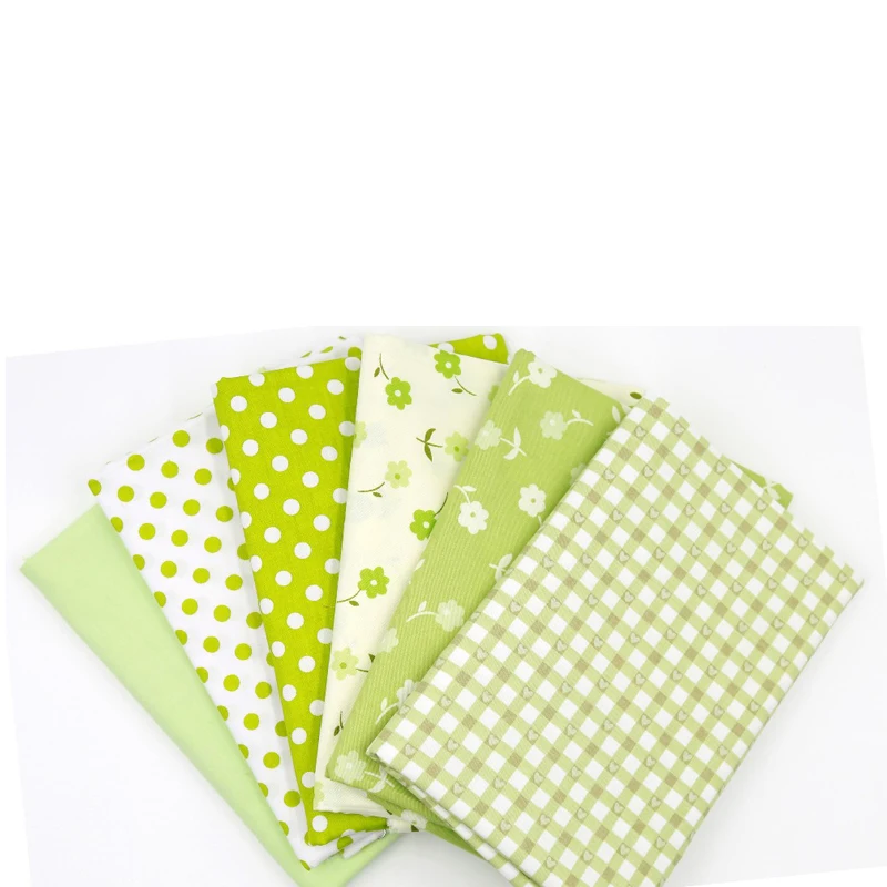 2017 6 шт. 100% хлопок ткань зеленый цветок полосы серии швейная машина DIY ручной