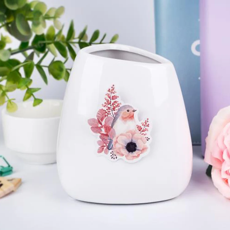 50 шт акварель Kawaii птица и бабочка свежий цветок растение украшение стикер для канцелярских товаров Diy Ablum Скрапбукинг Канцелярские Принадлежности