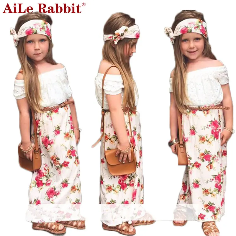 Комплект летней одежды для девочек AiLe Rabbit футболка + платье шарф 3 предмета
