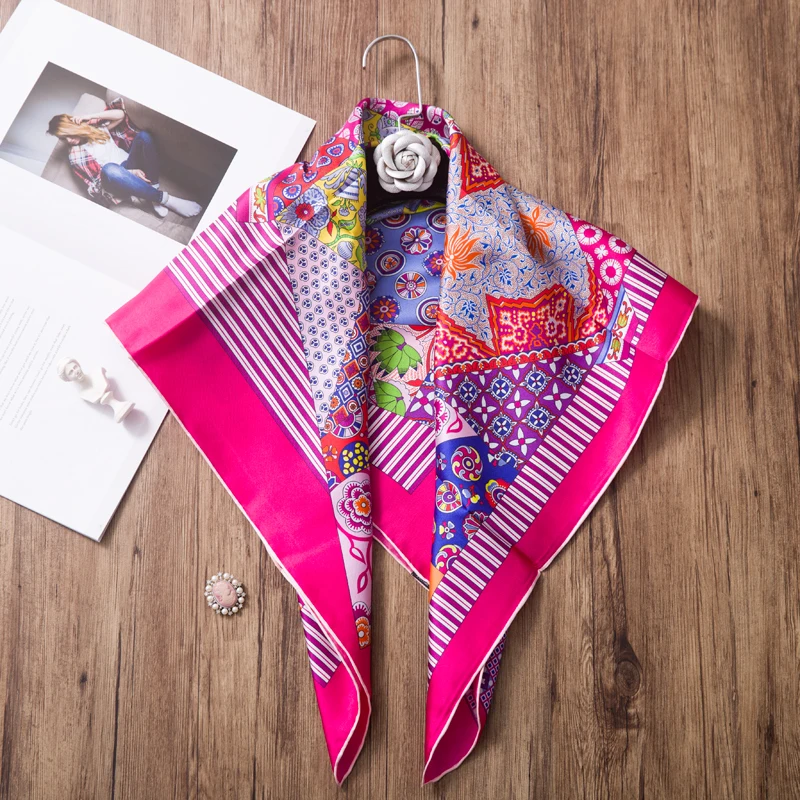 

Large Square Women 100% Silk Scarf Shawl Fashion Hijab Head Scarves 88*88cm