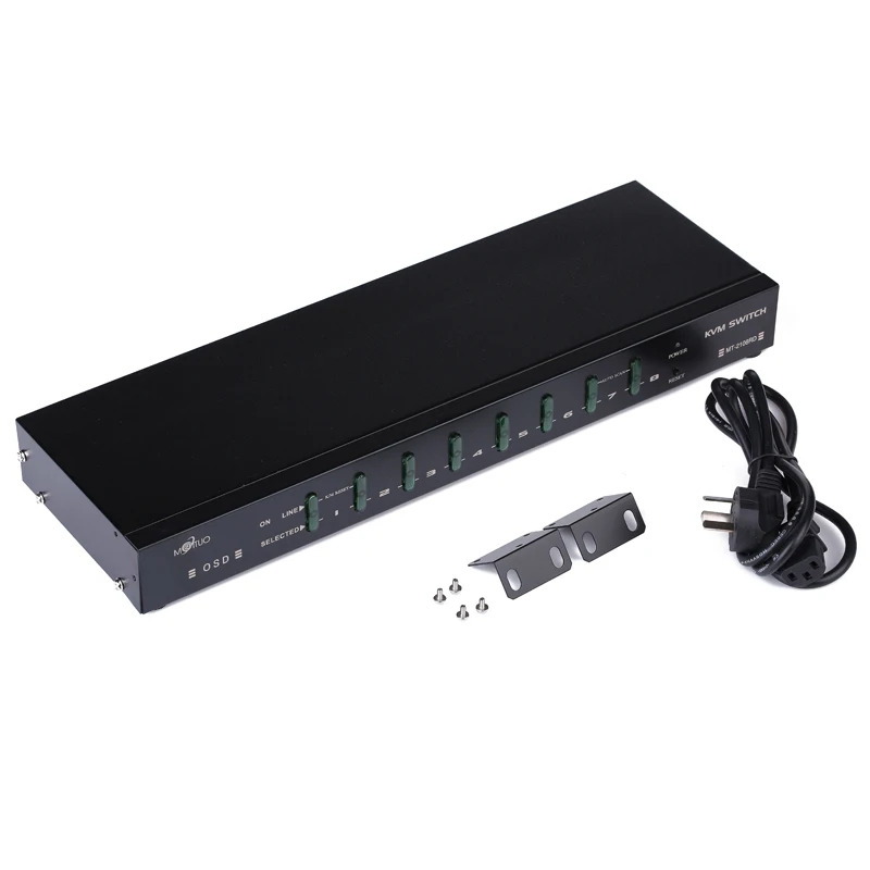 Автоматический выключатель PS/2 KVM с 8 портами 1 кнопка OSD меню клавиатура PS2 мышка