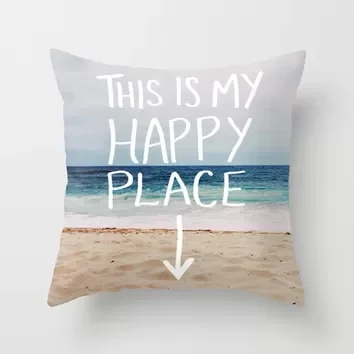 

Luxury Printing Morimo Free Shipping Funny This is My Happy Place Beach Stylish Custom Zippered Square Pillow Cover Pillow cases