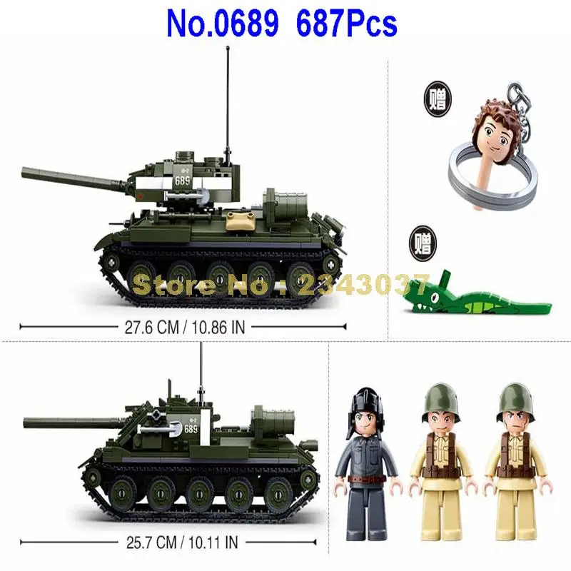 Sluban 0689 687 шт. 2in1 Ww2 Второй мировой войны Военный T34/85 2 строительные блоки 3