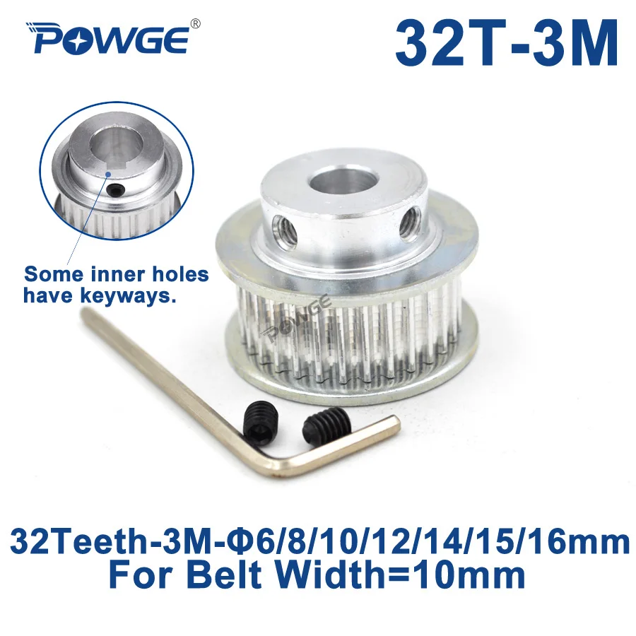 

Шкив ГРМ POWGE, 3 м, отверстие 6/8/10/12/14/15/16 мм, ширина 10 мм, HTD 3 м, синхронный ремень HTD3M, шкив 32 зуба 32 T