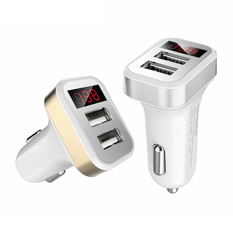 Автомобильное зарядное устройство с двумя usb-портами измеритель напряжения