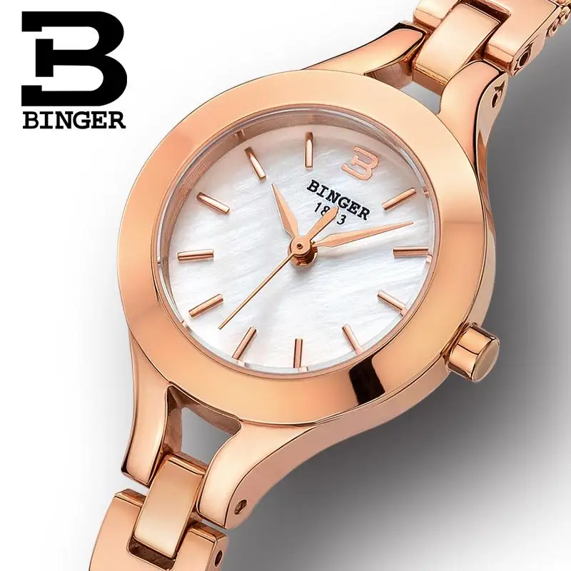 Швейцарские женские часы Binger модные класса люкс кварцевые сапфировые полностью