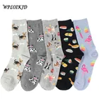 Забавные носки WPLOIKJD унисекс в стиле Харадзюку, суши, фламинго, креативные кавайные носки с пиццей, женские милые носки с принтом Чили, крутые носки с героями мультфильмов