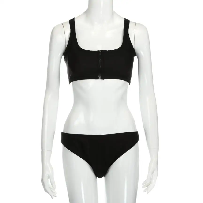 Сексуальный женский черный 2018 Повседневный Женский комплект с бюстгальтером