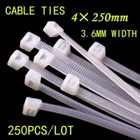 4250mm self lock type plastic nylon cable tienational standard cable wire fixed whiteblack 250pcslot