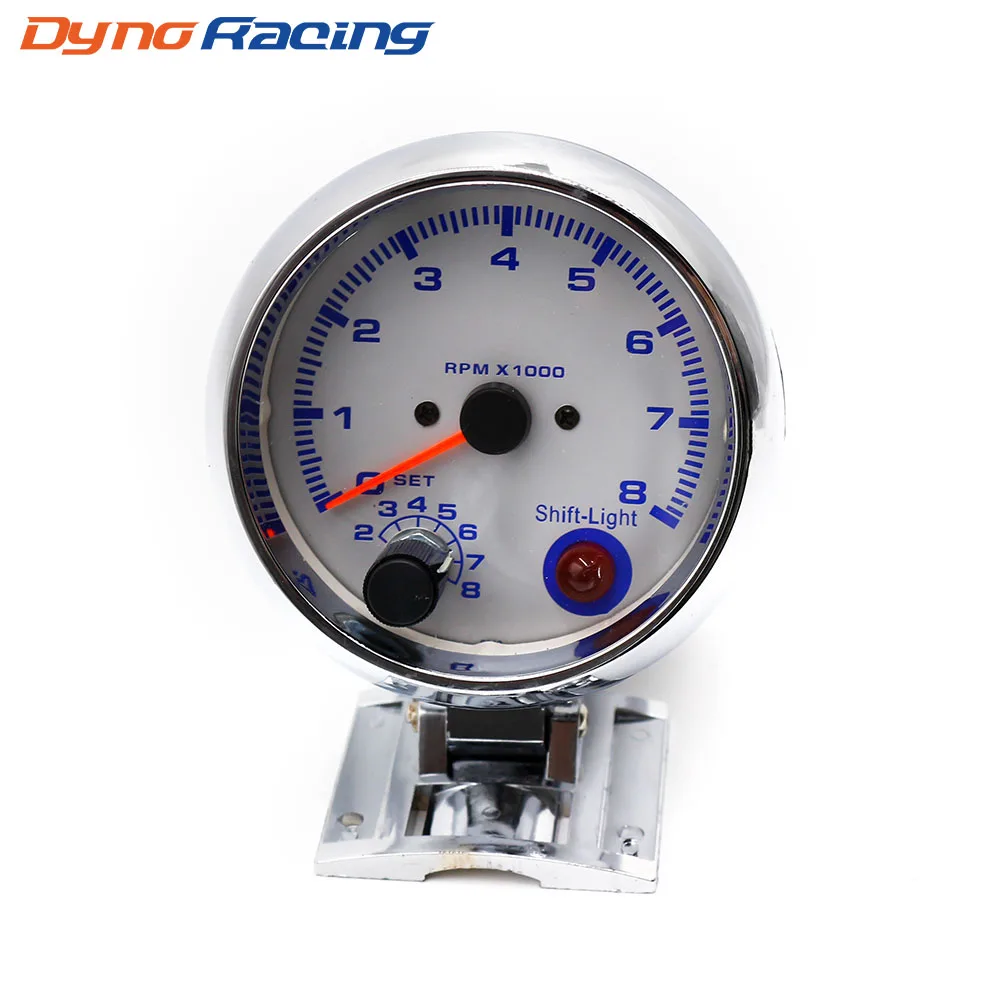 Тахометр 3,75 дюймов 0-8000 Rpm датчик с shiftlight Chrome Тахометр автомобилей метр YC100140