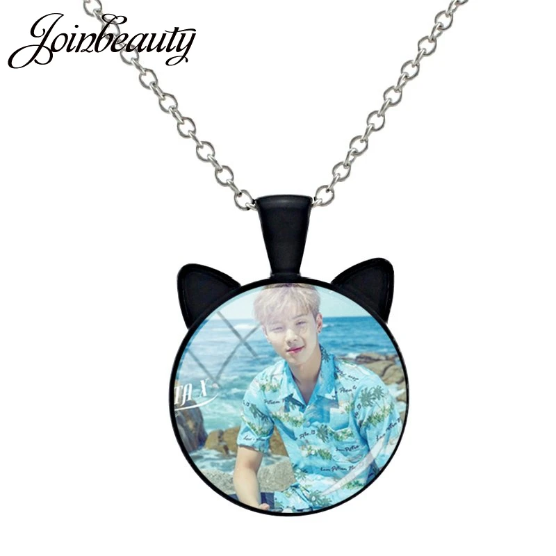 MN04 JOINBEAUTY, модное винтажное ожерелье Kpop Monsta X с кошачьими ушками, кулоны из стекла, ожерелье для мужчин и женщин, аксессуары MN07 - Окраска металла: MN04
