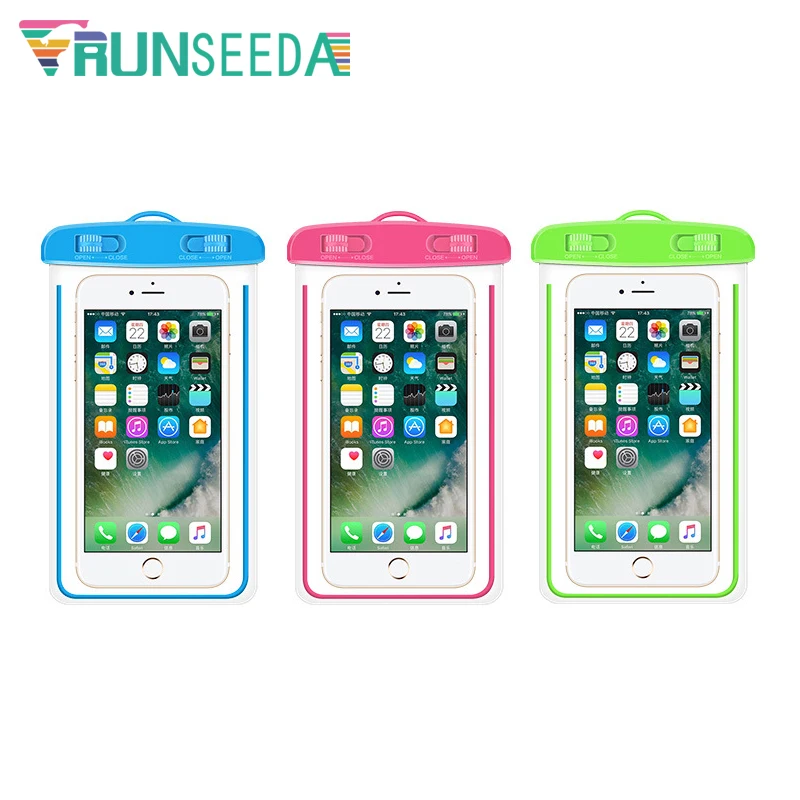 Сумка для плавания Runseeda водонепроницаемый мобильный телефон с сенсорным экраном