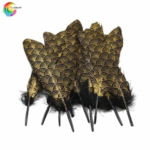 Золотые натуральные гусиные перья 15-20 см, украшения для шляп, перья для рукоделия, украшения для домашней вечеринки перьев, 10 шт.