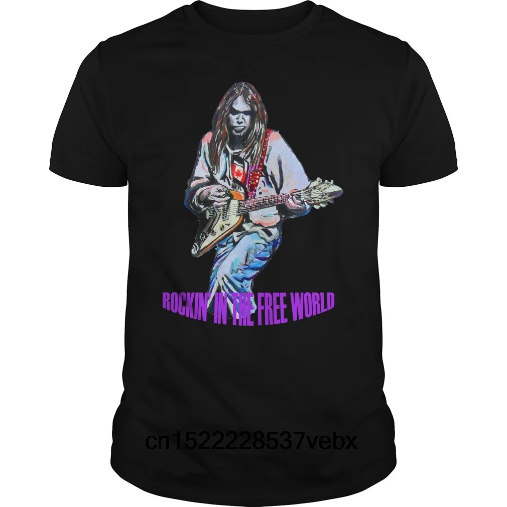 Забавные Для мужчин футболка женщин новинка NEIL YOUNG Rockin 'в свободном мире крутая