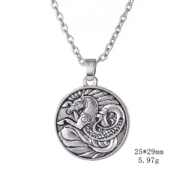 seahorse Dawapara ирландское животное узлы медведь Орел Лошадь ожерелье «солнце» морской конек Пегас и единорог ювелирные изделия амулет - Окраска металла: seahorse