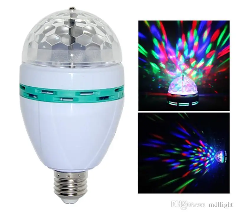 E27 6 Вт Светодиодная RGB Лампочка Автоматическая вращающаяся Волшебная шариковая лампа освещение для сцены Красочный ночник для дома DJ Праздничная Вечеринка танец декора