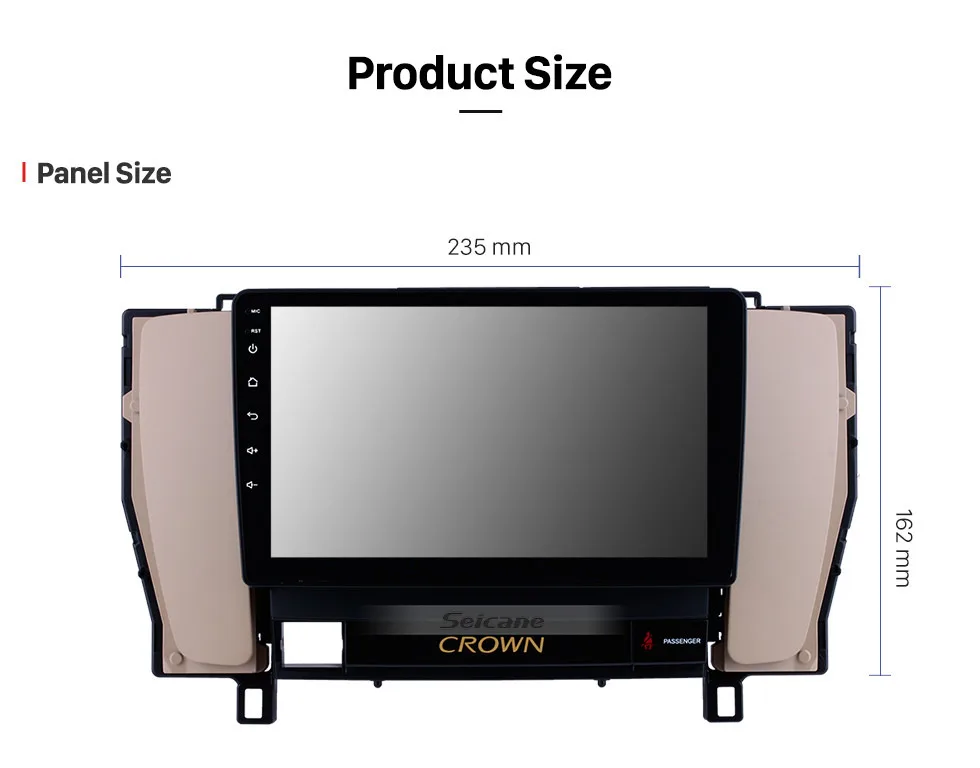 Seicane Android 8.1 GPS Navigation system Touch Screen radio 9 Inch for 2010- Toyota old crown Bluetooth PMS DVR headunit