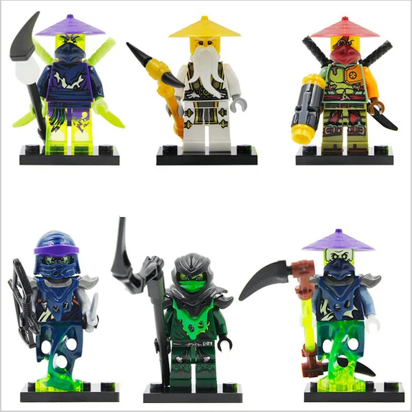 Decool 6 шт. Phantom Ninja Wu Morro Ronin Ghoultar Acher Cowler JAY KAI ZANE NYA сборные строительные блоки